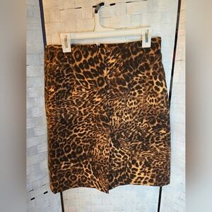 VIEW Leopard Denim Skirt